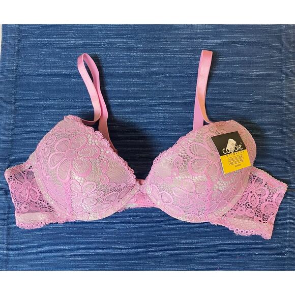 Pair New Coobie Intimates 6908 38C & 40C Lace Bra Blue Pink Purple NWT - Picture 7 of 7